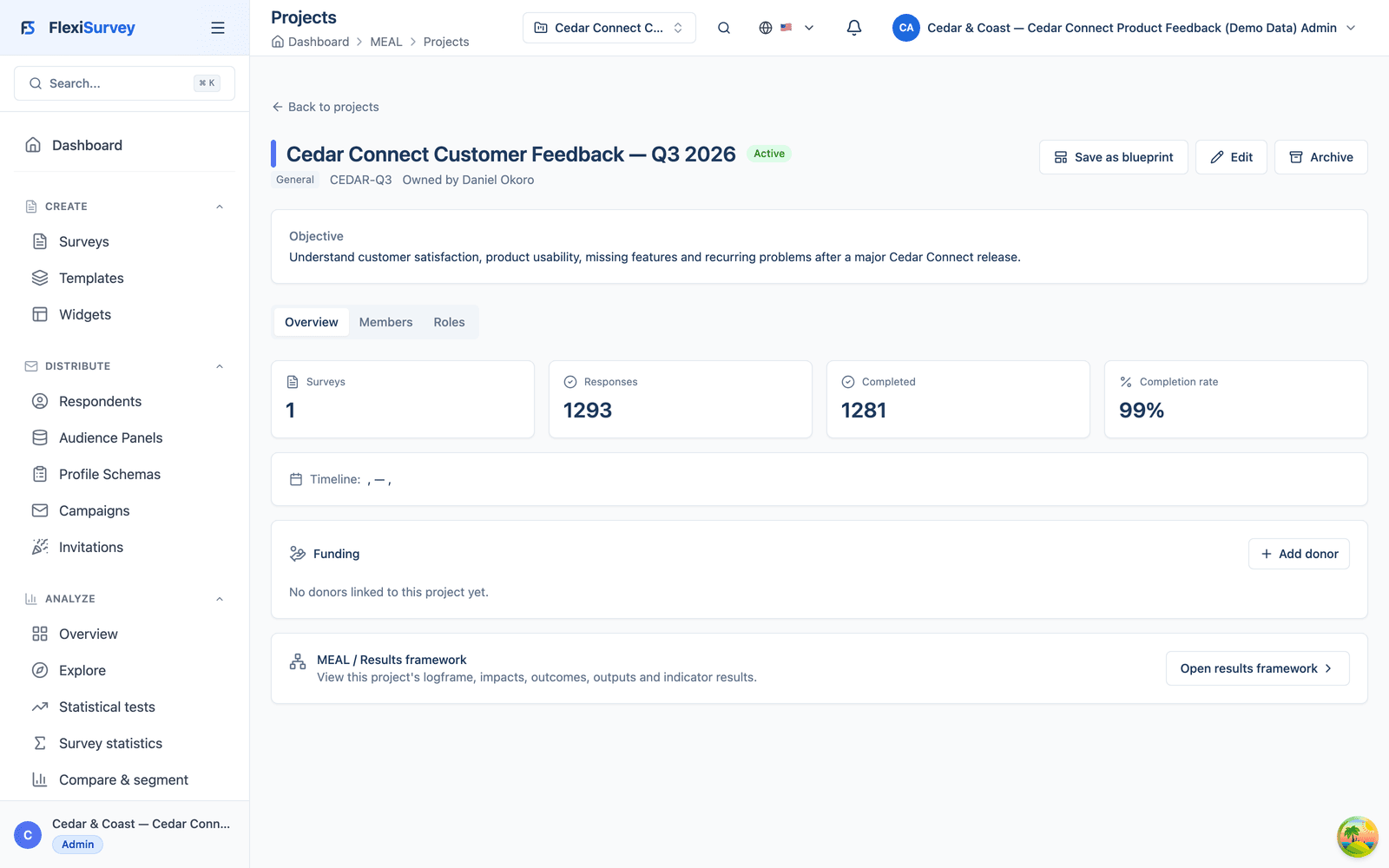 The feedback project and its project-scoped roles