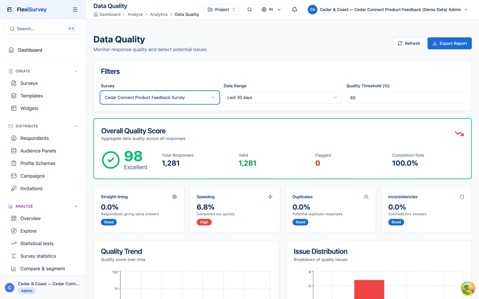 Data-quality review: approved versus excluded