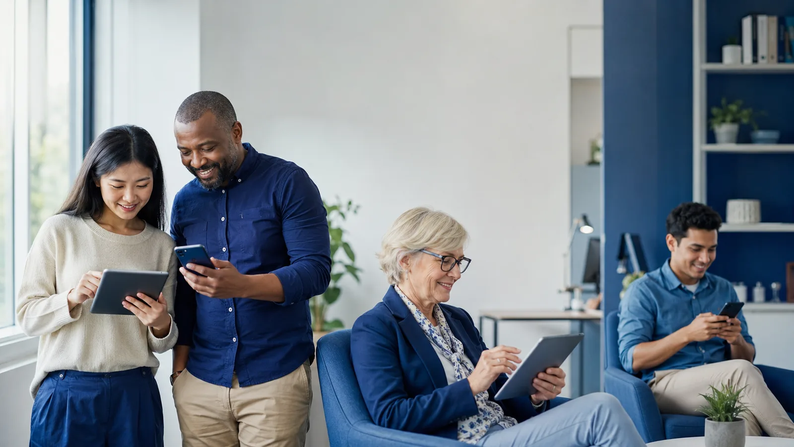 مستجيبون من بلدان متعددة يكملون استبيانًا